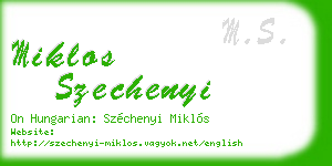 miklos szechenyi business card
