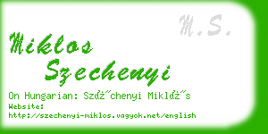 miklos szechenyi business card